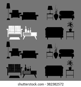 vector interior home furniture design illustration modern