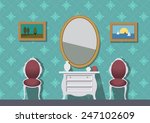 vector interior of  room with painting