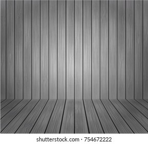 Vector interior room with wooden wall and floor