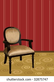 Vector interior sketch wit a chair