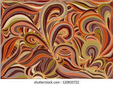 Vector interior of walls and wall-paper. Vector the colourful resume without seam, sample drawn by hand, background of waves, lines. Template of wall-paper. EPS10