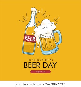 vector international beer day background template