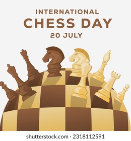 vector international chess day template illustration