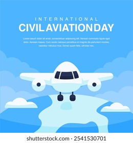 modelo vetorial de fundo para o dia da aviação civil internacional