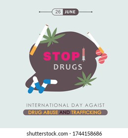 Vector International Day Agaist Drug Abuse Stock Vector (Royalty Free ...