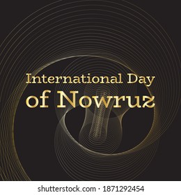 Vector of International Day of Nowruz  text illustration theme on swirled background