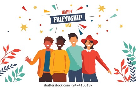 Vector international friendship day illustration friendship day celebration post for social media