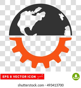 Vector International Industry EPS vector icon. Illustration style is flat iconic bicolor orange and gray symbol on a transparent background.