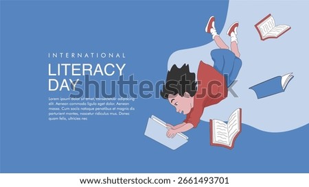 vector international literacy day poster template