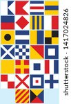 Vector international marine flags 