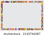 Vector international marine flags frame A4 - template