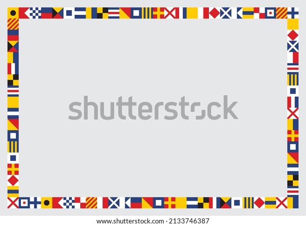 Vector\
international marine flags frame A4 -\
template