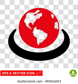 Vector International Network EPS vector icon. Illustration style is flat iconic bicolor intensive red and black symbol on a transparent background.