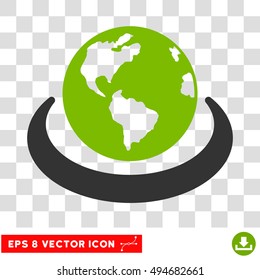 Vector International Network EPS vector pictograph. Illustration style is flat iconic bicolor eco green and gray symbol on a transparent background.