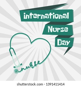 Vector for International Nurse Day design with stethoscope