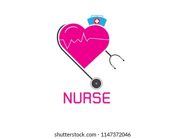 vector international nurse day vector label with stethoscope isolated on white background. vector nurses icon.Illustration EPS 10.