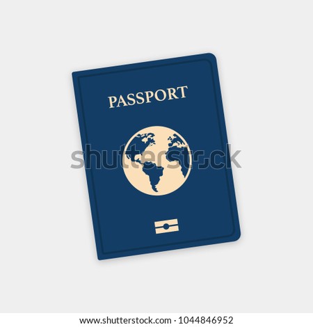Vector international passport cover template with shadow
