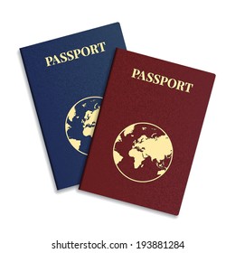 Vector international passport with globe.