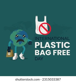 Vector international plastic bag free design poster vector illustration