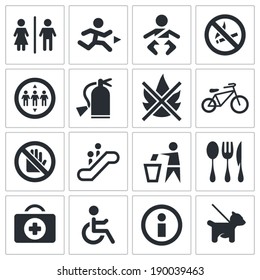 Vector International signs icon set 