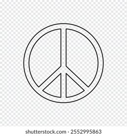 Vector Internacional símbolo del movimiento de desarme por la paz y contra la guerra. Icono del Vector del símbolo de la paz en el fondo blanco