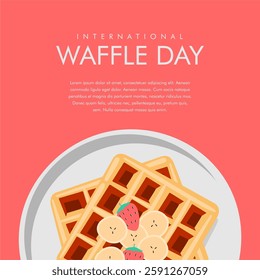 vector international waffle day poster template