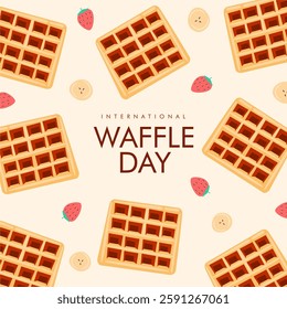 vector international waffle day poster template