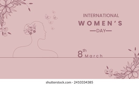 Vector international women's day, happy women's day march 8 text with woman or women's day poster, banner design.
