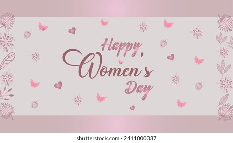 Vector international women's day, happy women's day march 8 text with woman or women's day poster, banner design.