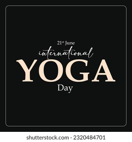 Vector International Yoga Day Font Style with black background