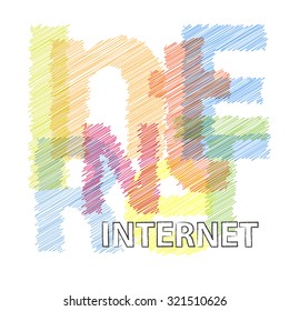 Vector internet. Broken text scrawled