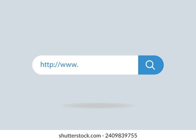 Vector internet browser search engine search bar for ui mobile app search address and navigation bar