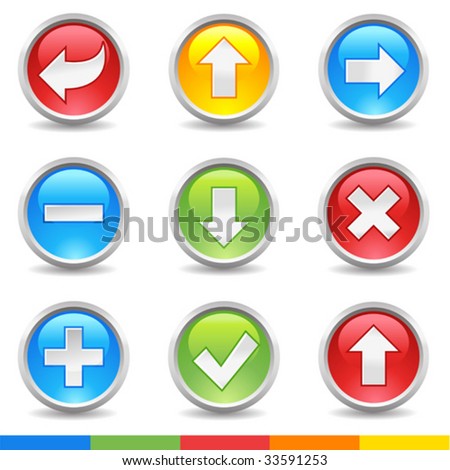 vector internet buttons: delete, eccept, add, exclude, arrows