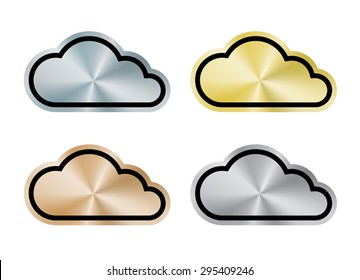 Vector Internet cloud of platinum, gold, silver, bronze centric circles