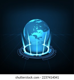 Vector internet connection communication around the world concept. Technology  futuristic background.