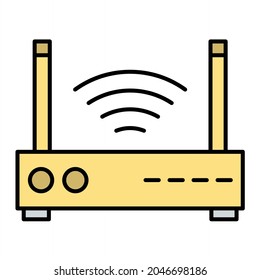 Diseño del icono de contorno de Vector Internet relleno
