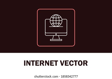 Vector of internet icon. Isolated on dark background. For designer.