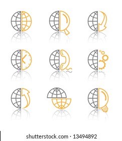 Vector internet icons. Globe set. Simply change.