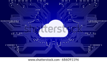 Vector internet network connection cloud technology in form of a microcircuit