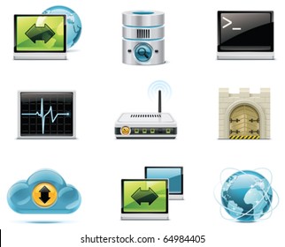 Vector internet and network icons. Part 1