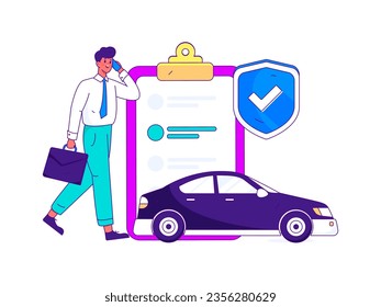 Vector internet operation hand-drawn illustration of people getting discounts for refueling the car