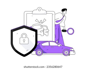 Vector internet operation hand-drawn illustration of people getting discounts for refueling the car