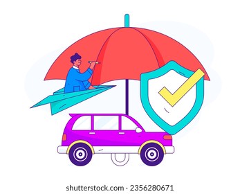 Vector Internet Operation handgezeichnet Illustration von Menschen erhalten Rabatte für den Tankwagen