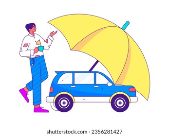 Vector Internet Operation handgezeichnet Illustration von Menschen erhalten Rabatte für den Tankwagen