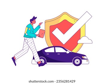 Vector internet operation hand-drawn illustration of people getting discounts for refueling the car