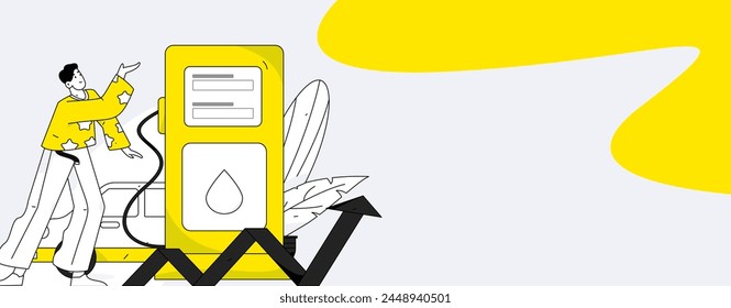 Vector Internet operation hand-drawn illustration of people getting discounts for refueling their cars
