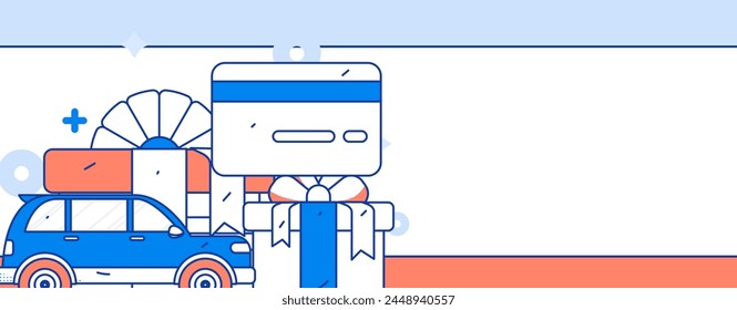 Vector Internet operation hand-drawn illustration of people getting discounts for refueling their cars
