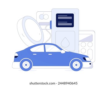 Vector Internet operation hand-drawn illustration of people getting discounts for refueling their cars
