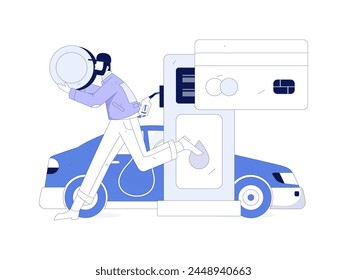 Vector de operaciones de Internet dibujado a mano ilustración de personas que reciben descuentos por repostar sus coches
