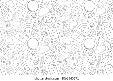 Vector internet pattern. Internet seamless background